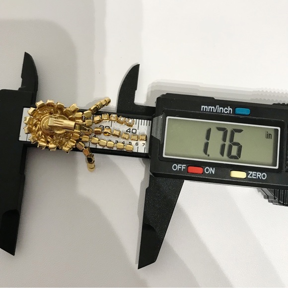 Vintage Best in Show Blue Ribbon Clear Rhinestone Chandelier Clip On Earrings - Picture 13 of 15